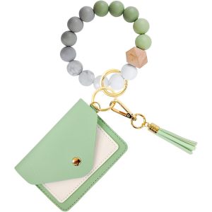 KAL-Porte-Clés Portefeuille En Perles De Silicone, Tout-En-Un Ortefeuille Silicone Perlé Porte-Clés/Cartes Sac En - Neuf