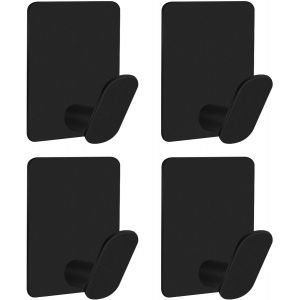 Lot de 4 Crochet Adh&eacute;sif en Acier Inoxydable pour Mural et Porte &agrave; Suspendre, Crochets Auto-Adh&eacute;sif pour Chambre, Cuisine et Salle de Bains, Accroche Serviette, Accroche Torchon, sans Per&ccedil;age (Argent) - Neuf