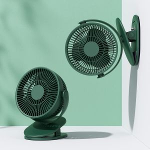 Vert Clip Fan (Pack 1) [Clip/Hang] 3 en 1 Rechargeable Mini Ventilateur [6 Pouces/4000mAh] Petit Bureau Ventilateur avec de l'Adhésif Crochets, les Piles de Ventilateur Portatif - Neuf