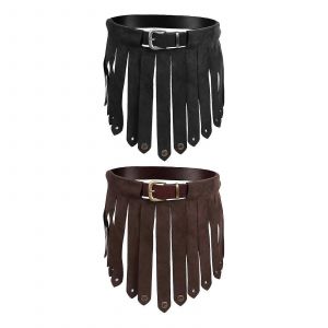 Pu M&eacute;di&eacute;val Frange Pompon Ceinture Jupes Costume Avec Boucle &Eacute;pingle Cosplay D&eacute;cor Robe Courte Pour Club Carnaval Femmes Hommes Habiller Jusqu'&agrave; - Neuf