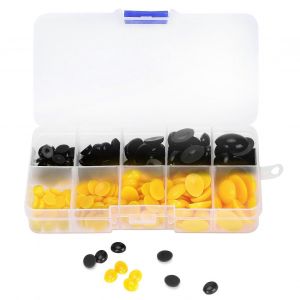 180pcs Yeux En Plastique Nez Ovale Plat Poup&eacute;e Ours En Peluche Ours En Peluche Animaux En Peluche Diy Fabrication De Jouets Accessoires (Noir Jaune ) - Neuf