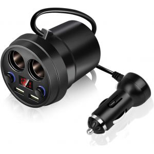 Ongi-Tasse Double Usb Chargeur De Voiture Multifonction Multifonction Allume-Cigare Voiture Usb Batterie Avec Fil Pour Téléphone Tablette Pc Pièces De Véhicule - Neuf