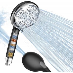 Lkjkj-Pomme De Douche Avec Filtre 15 Étapes, Filtre De Douche 6 +1 Modes De Jet, Tête De Douche Haute Pression, Tête De Douche Avec Filtre Avec Flexible De 1.5m - Neuf