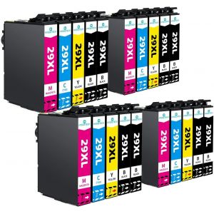 Lot de 20 cartouches d'encre de rechange 29XL compatibles avec Epson Workforce Pro XP432 XP245 XP455 XP235 XP345 XP255 XP452 XP352 XP455 XP435 - Neuf