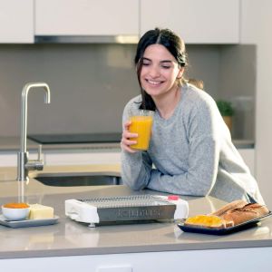 Astrea - Grille-Pain Plat 600W,12 Niveaux De Brunissage,Arrêt Automatique,Signal Sonore,Ramasse-Miettes,Blanc - Neuf