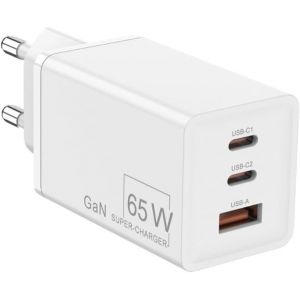 Gan Qh-Z67 Chargeur Usb-C 65 W Avec 3 Ports, Puissance Totale 65 W, Pd 3.0, Pps Et Qc, Compact Et Compatible Avec Macbook, Ipad, Iphone 16, Galaxy S24, Note 20, Xiaomi Et Plus Enco[CHA8223228] - Neuf