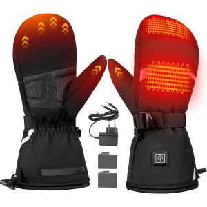 Gants De Ski Homme Femme, Gants Chauffants Rechargeables 7.4v 3000mah, Gant Chauds D'hiver &Eacute;cran Tactile 3 Niveaux De Temp&eacute;rature Imperm&eacute;ables Et Antid&eacute;rapant Mitaines Pour Ski Moto Randonn&eacute;e, Xxl - Neuf