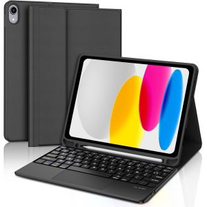 Clavier Ipad (A16) 11ème Génération 11 Pouces 2025/Ipad 10ème Génération 10.9U201d 2022 Avec Trackpad, Étui Clavier Touchpad Azerty Sans Fil Bluetooth Pour Ipad 10eme/11eme, Noir - Neuf