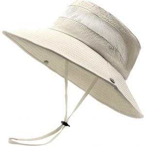 Kalanka-Chapeau Femme Soleil Outdoor Summer Chapeau Randonnée Protection Uv Chapeau De Brousse Queue De Cheval En Maille À Large Bord Pour La Randonnée - Neuf