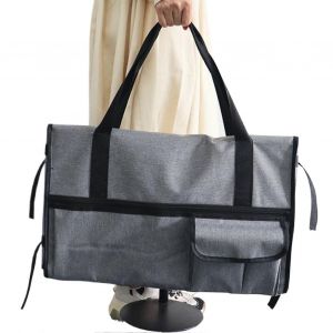 &Eacute;tui de transport pour &eacute;cran - Housse de protection grise pour &eacute;crans de 15 &agrave; 17 pouces, avec cache-poussi&egrave;re ajustable pour clavier, souris, c&acirc;bles et chargeur - Neuf