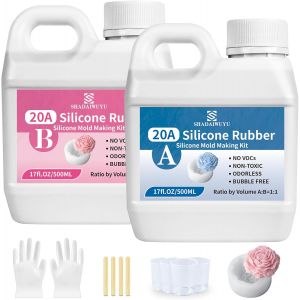 Mevronisshop-Silicone Pour Moulage 20a,1,25kg Silicone Liquide Transparent, M&eacute;langer 1:1 De Caoutchouc Silicone &Agrave; S&eacute;chage Rapide Pour Les Moulage,Savons Artisanaux, Bougies, Moules En R&eacute;sin - Neuf