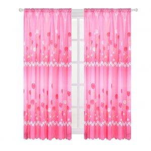 Hjlian Rideau Court Respirant Imprime Tulipe, Style Maison Du Sud-Est Asiatique (Rose) - Neuf