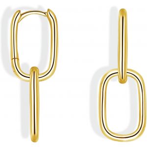 Kal-Boucles D'oreilles Créoles En Argent Sterling 925 Avec Pendentif, Boucles D'oreilles Créoles Pour Femme, Double Cercle Géométrique, Huggie Petit Sommeil, Créoles Triangulaires Ovales, - Neuf