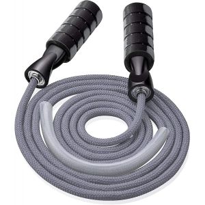 Corde À Sauter,Entraînement Professionnel À La Corde À Sauter En Coton Lestée,Réglable Sans Enchevêtrement Avec Roulements À Billes-Yu - Neuf