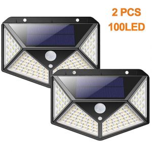 Lampes Solaires D'ext&eacute;rieur Avec D&eacute;tecteur De Mouvement, 1500 Lumens, Lot De 2 - Neuf