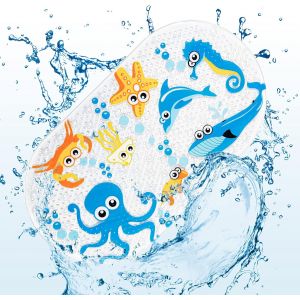 Tapis de bain &agrave; motifs (69 x 39 cm), antid&eacute;rapant et &agrave; ventouses. - Neuf