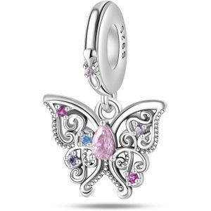 Eryi-Femmes Charms 925 Charms En Argent Sterling Avec Des Perles De Fleurs,Compatible Avec Les Charms Européens Pour Les Femmes Filles Bracelets Pandora - Neuf