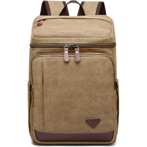Letnerny-Mode Hommes Sac À Dos Portable De Voyage Garçons Universitaire Sac À Dos Grande Pour 15.6 Pouces Ordinateur Cartable Pour Travail Camping Alpinisme Hommes Toile L Sac À Dos Kaki - Neuf