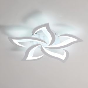 Subzonal-Plafonnier Led, Luminaire Plafonnier 60w 6750lm, Lampe De Plafond Moderne De P&eacute;tale Pour Salon Chambre Cuisine Salle &Agrave; Manger, Blanc Froid 6500k, Dia 60cm - Neuf