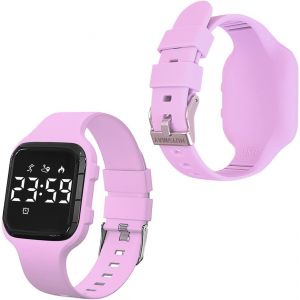Kal-Non Connectée Podomètre Montres Sans App, Montre Rechargeable À Durée De Vie De La Batterie De 20 Jours, Enfants Montres Numériques Ip68 Etanche Avec 3 Réveils Pour Garçons Et Filles Enfants - Neuf