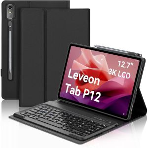 Chenquansarl-Clavier Pour Lenovo Tab P12 Pro 12.7"",Étui Clavier Pour Lenovo P12 2023,Coque Clavier Italien Magnétique Intelligent Bluetooth Pour Lenovo P12 Pro Tablet 12.7 Pouces(Tb370fu),Noir - Neuf