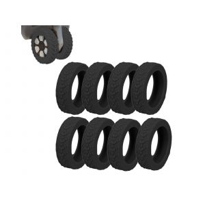 Protections de roues de valise en silicone - Lot de 8 - Noir - Neuf