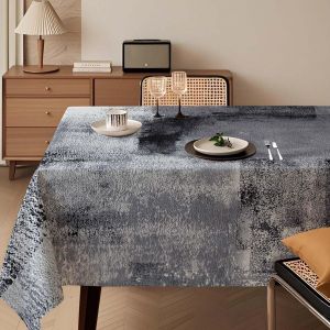 Sjzg-Nappe De Table Noir 140 X 240 Cm Art Moderne Peinture Nappes Table Rectangulaire Lavable D&eacute;coration Esth&eacute;tique D&eacute;coration De Table Pour Automne F&ecirc;te Mariages Vacances Anniversaire - Neuf