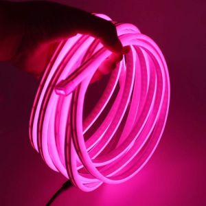 Lumière Au Néon Led,12v 2835 120leds / M Imperméable À L'eau Flexible Led Light Strip Au Néon Avec,Pour Chambre,Noël,Fête,Etc (Rose,1m - Neuf