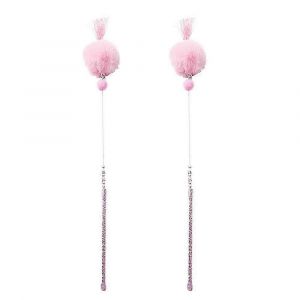 2pcs Perles Color&eacute;es Chat Baguette Jouet Peluche Boule D'entra&icirc;nement Baguette Chat Baguette Interactive Jouet (Rose) - Neuf