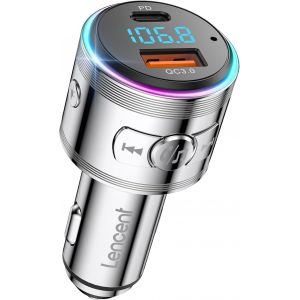 Transmetteur Fm Bluetooth 5,3, Allume Cigare Bluetooth Voiture, Chargeur Rapide Pd 30w Type C+ Qc3,0, Son Hi-Fi Avec Annulation Du Bruit, Appel Mains Libres Et Assistants Vocaux, Tout En Métal - Neuf