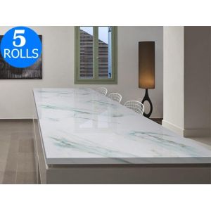 Lot de 5 rouleaux de stickers muraux en marbre auto-adh&eacute;sifs pour la d&eacute;coration de la maison et du bureau - Neuf