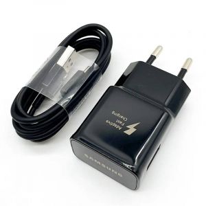 chargeur Super rapide 15W,adaptateur d'alimentation,c&acirc;ble USB Type C de 1.2M pour Galaxy Note 8 9 S8 S9 S10 A15 A14 A24 A13 A33 A32 A42--Black EU With Cable - Neuf
