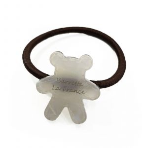 &Eacute;lastique Casual Pour Cheveux &Agrave; Manchon Ourson Teddy Iris&eacute; Adorable Blanc - Neuf