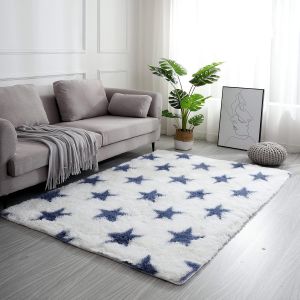 Sjzg-Tapis Chambre Long Cheveux Tapis Salon Grand Tapis De Sol Couloir Doux Moelleux Cheveux Longs Tapis Antidérapant Intérieur Moelleux Tapis Enfants Couleur Tapis (80 X 160 Cm, Pentacle) - Neuf