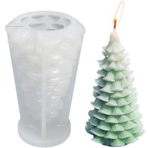 (Petit, C&egrave;dre) 3D de l'Arbre de No&euml;l Bougie Moule de l'Arbre de No&euml;l de Partie de Moule en Silicone pour Fondant, Femo l'Argile, le Savon, le Chocolat, la D&eacute;coration de g&acirc;teaux - Neuf