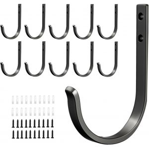 10 Pi&egrave;ces Crochets Muraux Noir, Pat&egrave;re Porte Manteau Murale, Patere Salle de Bain, Pat&egrave;res &agrave; Visser pour Panneaux Acoustiques, pour Mur, Porte, Salle de Bain, Douche, Armoire, Couloir - Neuf