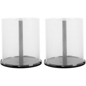 VornixorSarlshop-Seau De Stockage Cd Transparent 2 Pi&egrave;ces Organisateur Compact Pour Disques Cd Dvd Jusqu'&Agrave; 100 Unit&eacute;s Protection Contre Rayures Et Gain De Place Pour Rangement Maison - Neuf