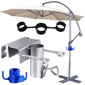 Support de parasol de balcon avec crochets,support de parasol réglable,pince de table pour parasol de jardin avec crochets,support de parasol pour table,jardin,terrasse,balcon - Neuf