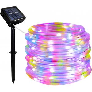 KAL-Solaire Tubes Lumineux, Étanche Guirlande Solaire 12 Mètre 8 Modes 100 Led Tube Lumineux Exterieur Solaire Pour Piscine Mariage Fête De Noël Décorations De Vacances - Neuf