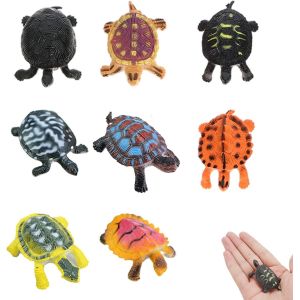 Sansh-8pcs Tortue Figurines Jouets Tortues Modèles En Plastique Jouets Océan Réaliste Mer Animal Pour Outil D'éducation Cadeau De Fête Jouet De Baignoire - Neuf