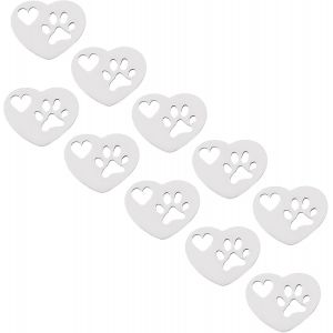 Kal-Pi&egrave;ces Breloques Coeur Avec Empreintes De Pattes De Chien Breloques Acier Inoxydable Breloques Amour Pendentifs Coeur Breloques Pour Bracelet Boucle D'oreille Breloques Creation Bijoux - Neuf