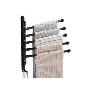 Barre porte-serviettes pivotante à 5 tiges, support mural pour économiser de l'espace dans la salle de bain - Neuf