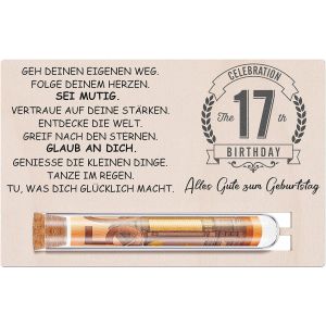 Trahoo-Cadeaux Argent Cadeau De 17 Ans Anniversaire Pour Filles Et Gar&ccedil;ons Coffret Cadeau Contient Carte D'anniversaire En Bois Pour Anniversaire En &Eacute;prouvette Emballage De Bons D'argent - Neuf