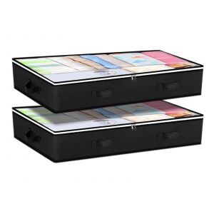 Sacs de rangement sous le lit de 90 L avec fen&ecirc;tre transparente - Lot de 2 - Neuf