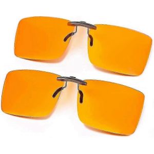Clip-On Blue Light Blocking Lunettes Femmes Hommes 2 Pack Sur Lunettes De Prescription Framless Lentille Anti Fatigue Des Maux De Tête Filtre Uv Ordinateur Gamer Eyegl - Neuf
