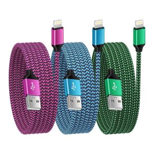 Lbgwp60-Lot De 3 Câbles De Charge Pour Téléphone, Certifiés Mfi, 1,8 M, Usb A Vers Lightning, Câble De Charge Rapide Pour Iphone 14 Pro /14 Pro/14 Plus/14/13/12/11/Se/X/Xs/Xr/8/7 - Neuf