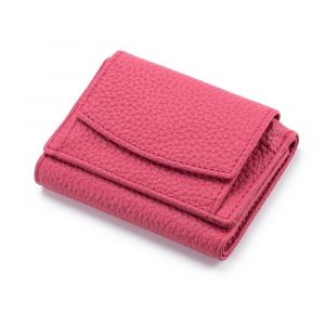 Nouveau Femmes En Cuir V&eacute;ritable Sacs &Agrave; Main Femme Peau De Vache Portefeuilles Dame Petite Poche Pour Monnaie Rfid Porte-Carte Mini Sac D'Argent Pochette Portable.Rose Red. - Neuf