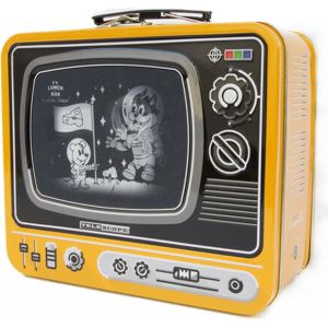 Tv Bo&icirc;te &Agrave; D&eacute;jeuner R&eacute;tro En M&eacute;tal Pour Gar&ccedil;on Jaune - Neuf