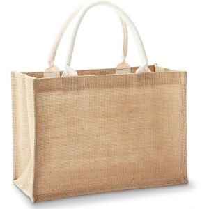 SJZG-1 Pcs Cabas, Sac En Toile De Jute, Cabas Courses, Sac Cabas Multi-Usages En Toile De Jute 18 * 22 * 14.5Cm - Neuf