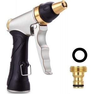 Ulteronixshop-Douchette de jardin en m&eacute;tal haute pression - Pistolet pulv&eacute;risateur en m&eacute;tal - Pistolet d'arrosage multifonction - Pour le lavage de voiture, le bain des animaux de compagnie, l'arrosa - Neuf